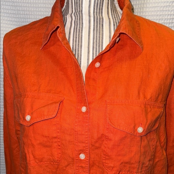 Lauren Ralph Lauren Orange Long Sleeve Shirt - Picture 3 of 9